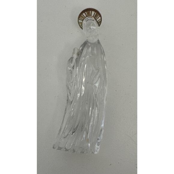 VTG GORHAM Lead Crystal JOSEPH Nativity Figurine Replacement 24K GOLD PLATED - Picture 1 of 10